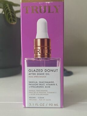 New in Box- TRULY Glazed Donut After Shave Oil - 3.1 oz